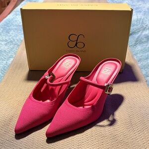 Women's Pink Pointed Toe Mary Jane Heels